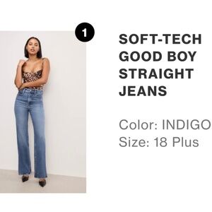Good American Soft-Tech Good Boy Straight Jeans